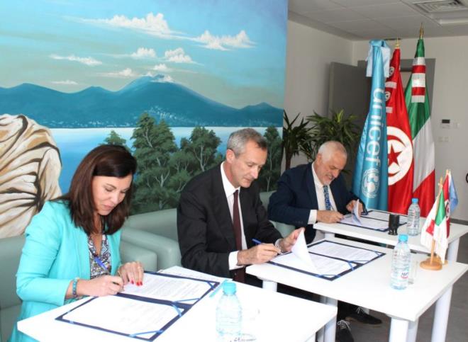اتفاقية تعاون بين الوكالة الإيطالية للتعاون الإنمائي واليونيسف لدعم الشباب التونسيين