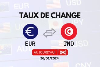 Taux de change Euro – Dinar Tunisien Aujourd’hui 26012024