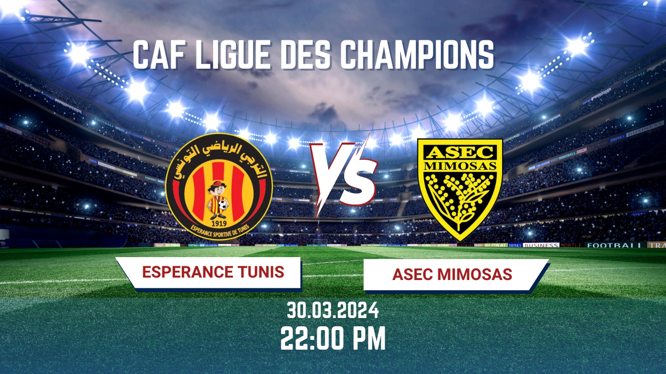 Streaming Espérance Tunis – ASEC Mimosas où regarder le match en direct