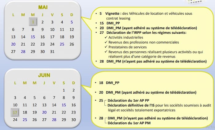 calendrier fiscal 2024