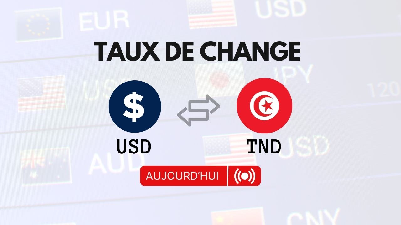 Taux de change USD – Dinar Tunisien Aujourd’hui